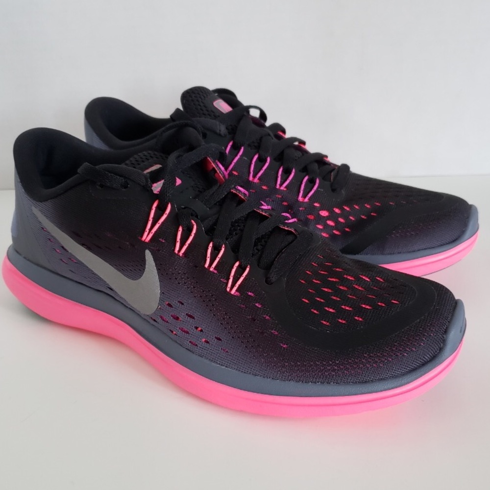 NEW Nike Flex 2017 RN Metallic Gray Pink